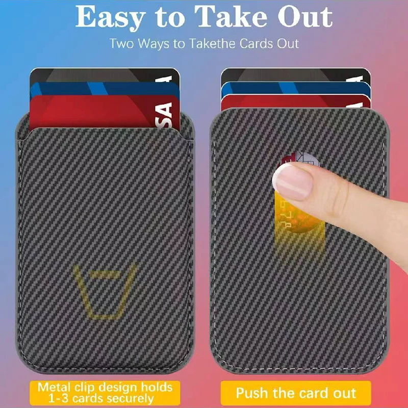 ل Magsafe محفظة من ألياف الكربون حامل بطاقة مغناطيسية قوية آيفون 17 16 15 14 13 12 برو ماكس حافظة معرف فتحة بطاقة الائتمان جيب