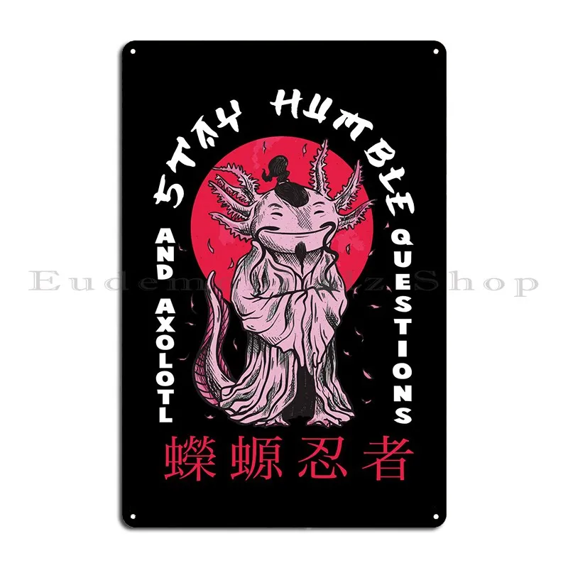 Sensei Axolotl Waifu Monk Metal Sign Printing Wall Decor Painting Garage Party Tin Sign Poster