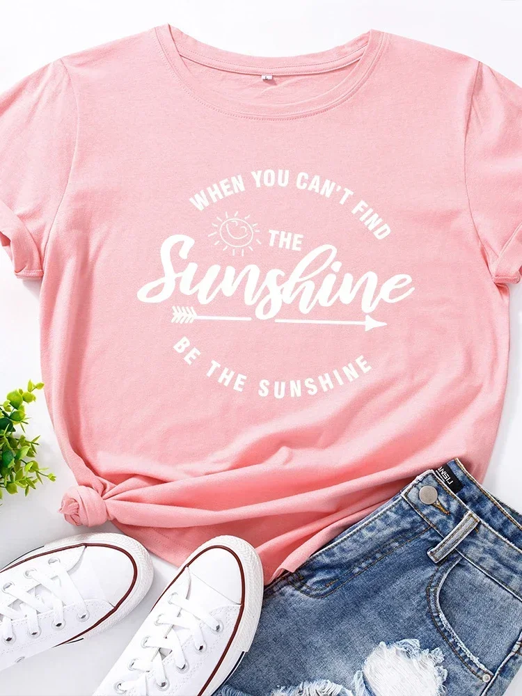 O Neck Loose Women Tshirt Ladies Tee Shirt Tops Clothes Camisetas Mujer Be The Sunshine Print Women T Shirt Short Sleeve y2k