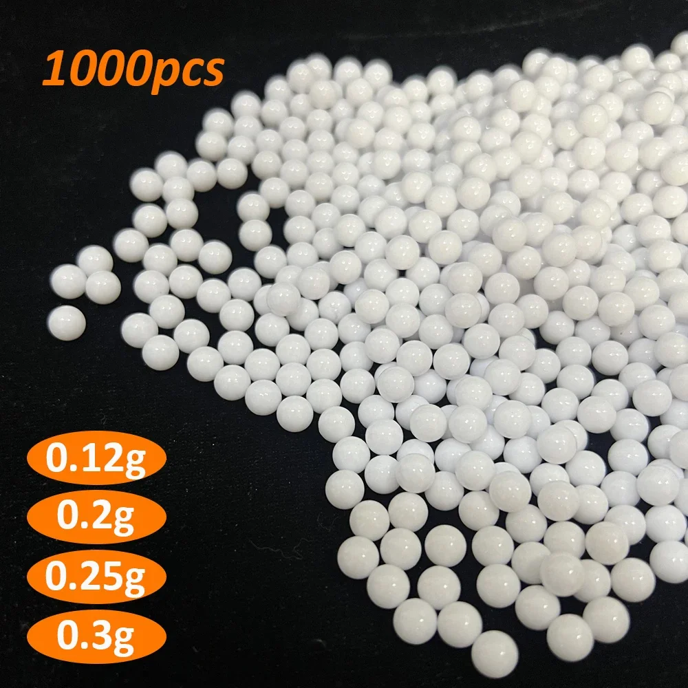 1000 balas Airsoft Paintball BBs 0,12g/0,2g/0,25g/0,3g Strike Ball pistola de aire táctica bolas BB de alta calidad para disparar