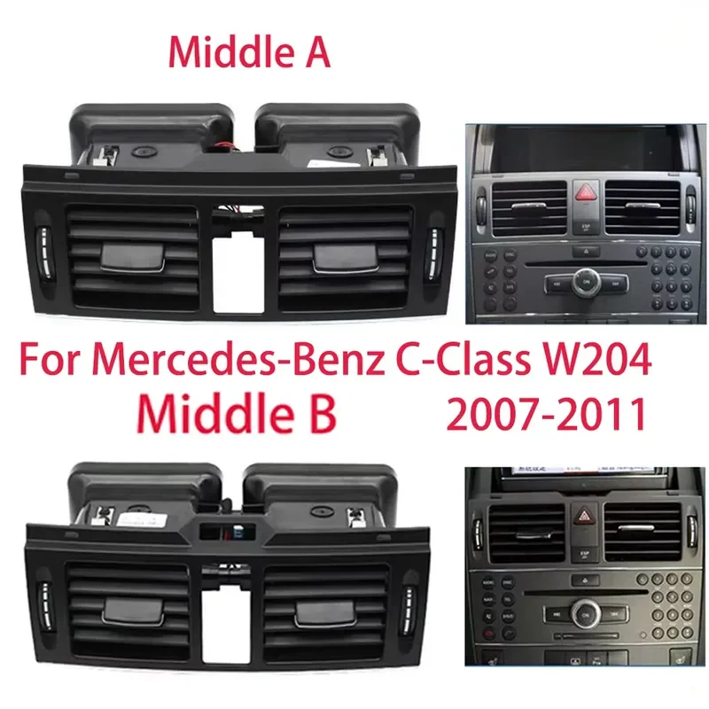 For Mercedes Benz W204 C Class AC Air Vent Grille Outlet Assembly Left Right Middle Dashboard Trim Replacement for C180 C200