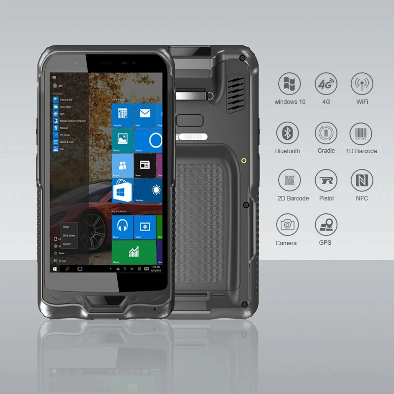 6 Inch Rugged PDA for Windows 10 OS Data Collector with Honeywell Barcode Scanner Handheld Tablet