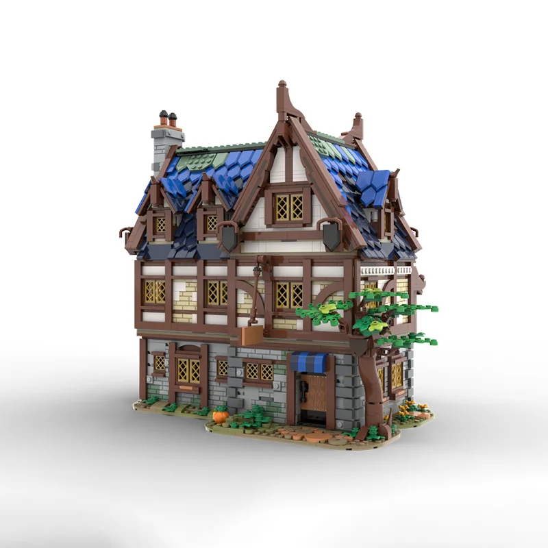 2989 قطعة MOC أفكار حانة القرون الوسطى ونموذج CUUSOOed ألعاب البناء كتل تجميع فكرة ذاتية الصنع هدايا عيد الميلاد الطوب عيد ميلاد #5