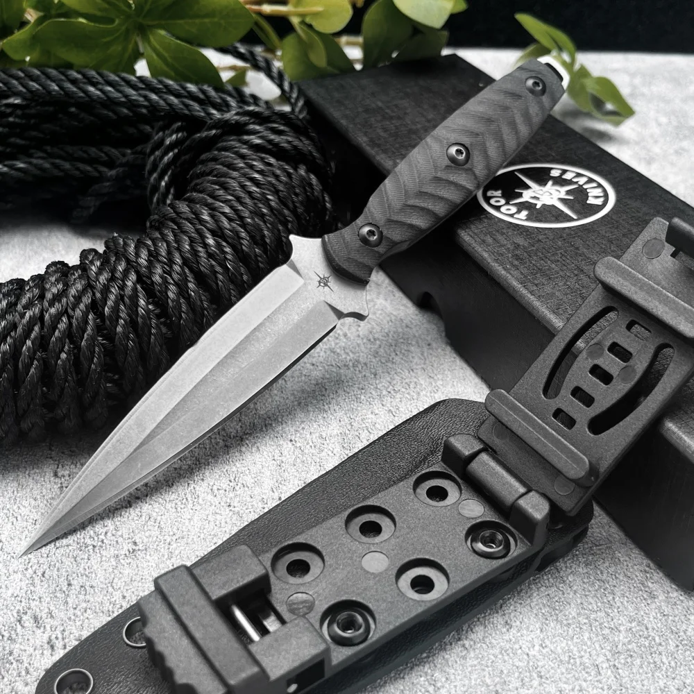 

TOOR Полный клинок G10 Стальной прямой нож с ножнами Открытый боевой военный охотничий многофункциональный тактический нож для самообороны