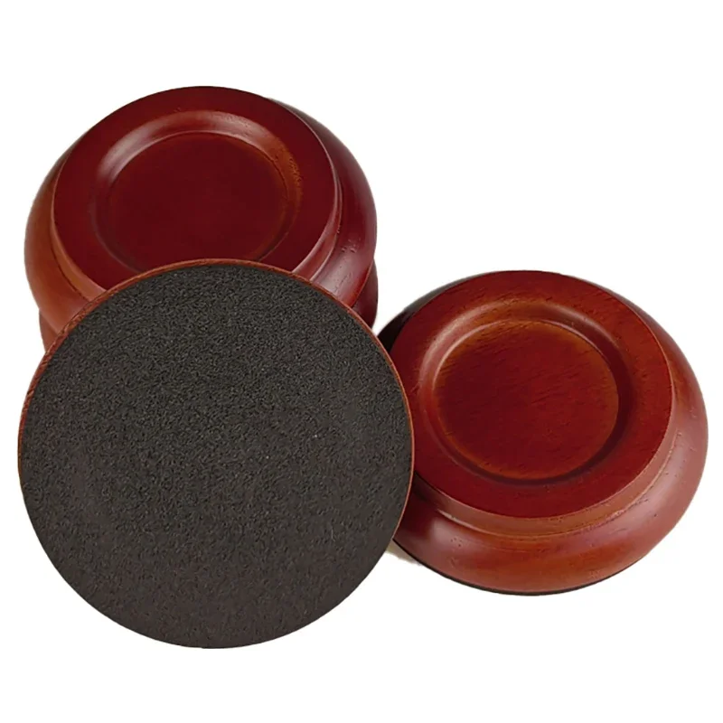 Solid Wood Vertical Piano Caster Cups Non Slip Soundproof Shockproof Moistureproof EVA Pads Brown Piano Floor Protector Mats
