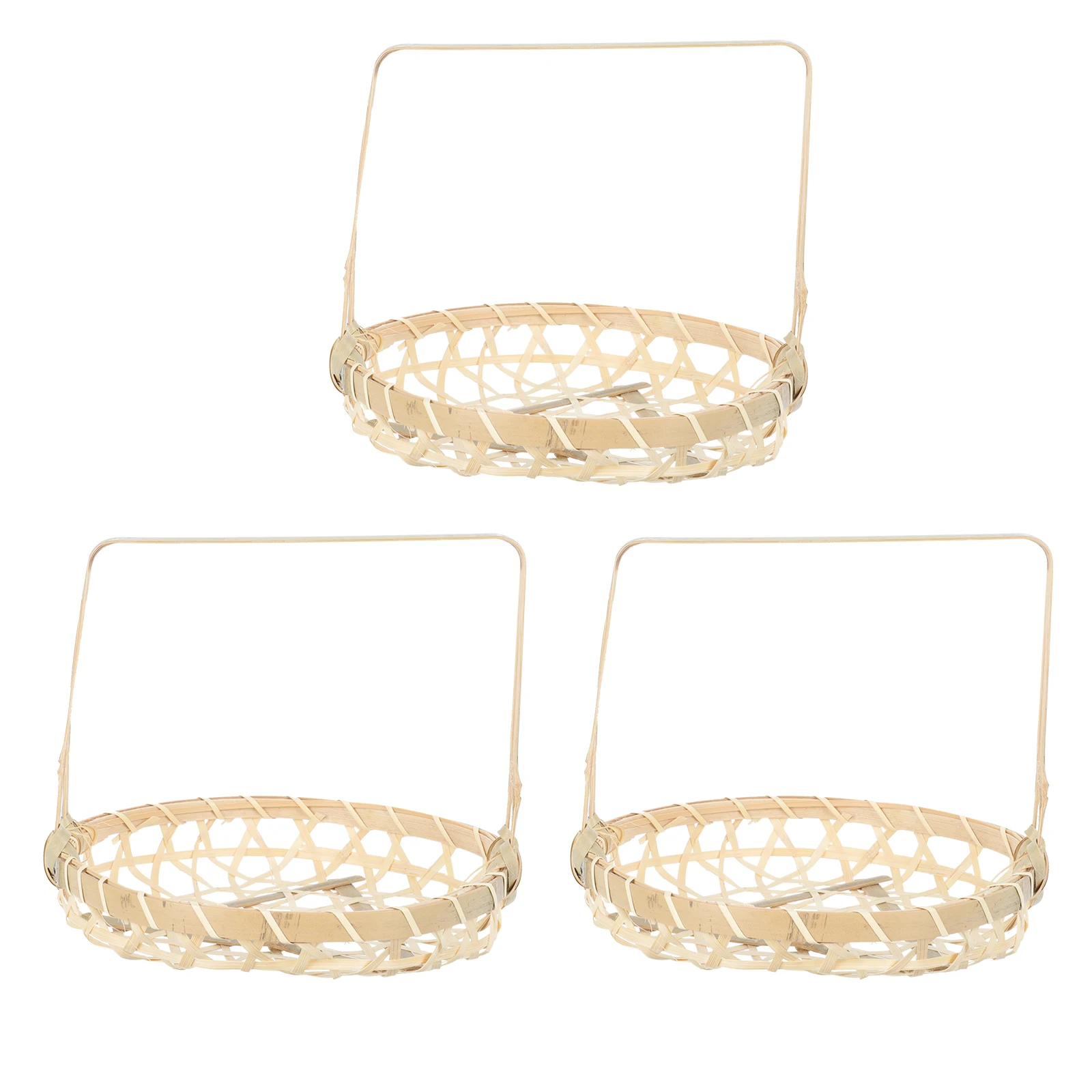 

Bamboo Basket Woven Storage Picnic Outdoor Kitchen Party Rattan Picnic Basket Container H woven Large Size