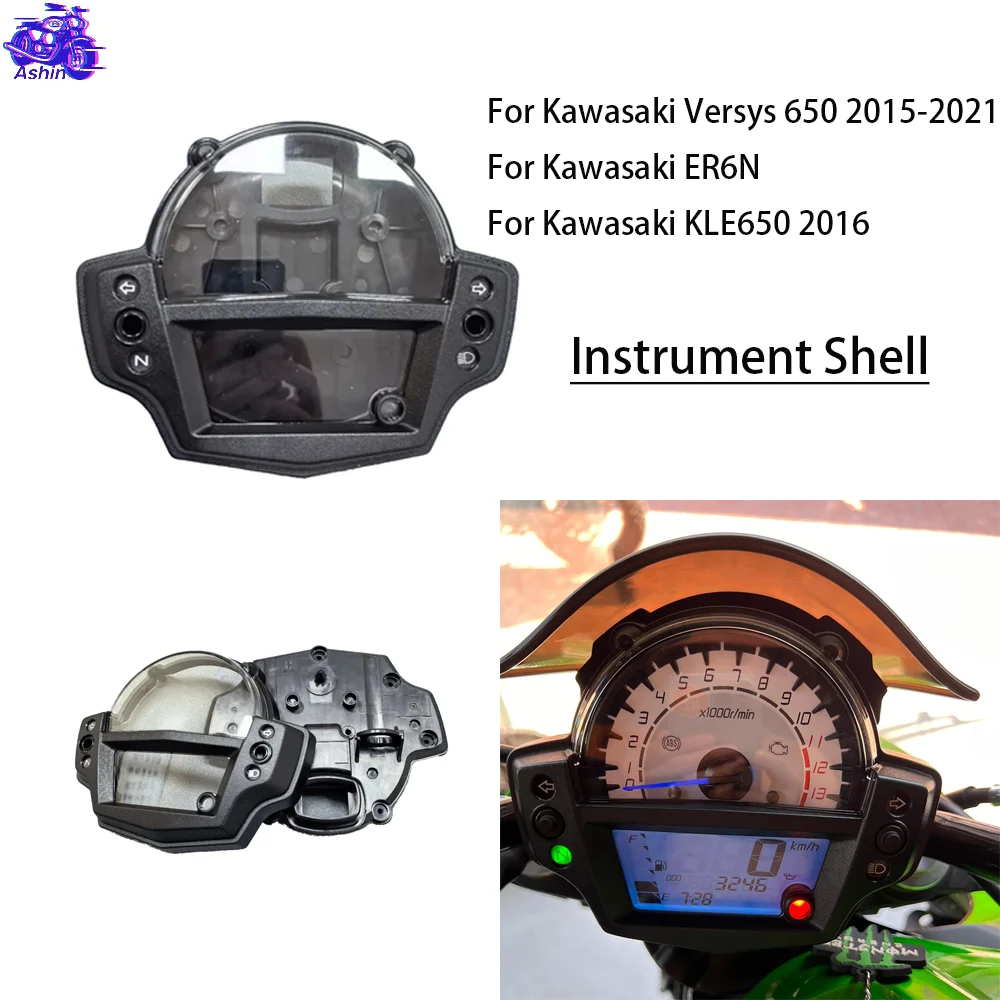 For Kawasaki Versys 650 KLE650 2015 - 2021 ER6N 2012-2016 RE-6N Speedometer Gauge Case Tachometer Instrument Cover Replace Shell