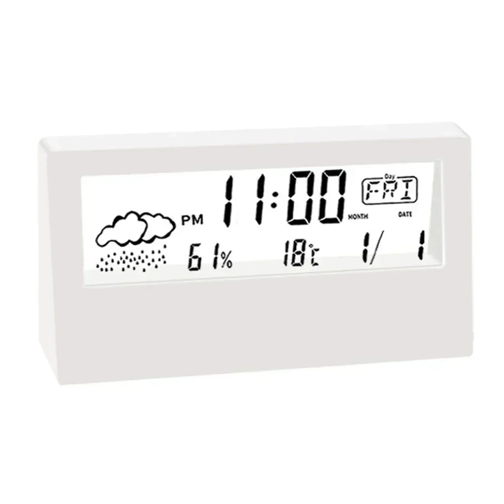 Thermo-Hygrometer Clock Creative Weather Display Electronic Alarm CLock Humidity Weather Display Children\'s Bedroom Bedside