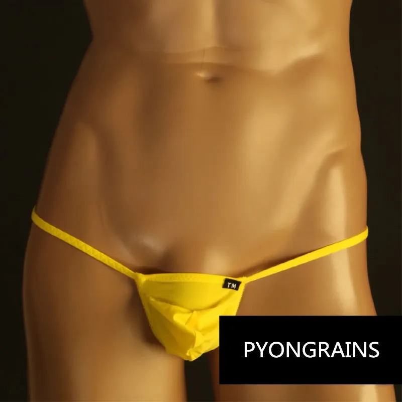 Men's Ice Silk Thong, Low-rise U-shaped Pouch T-back, Thin Elastic Breathable Underwear