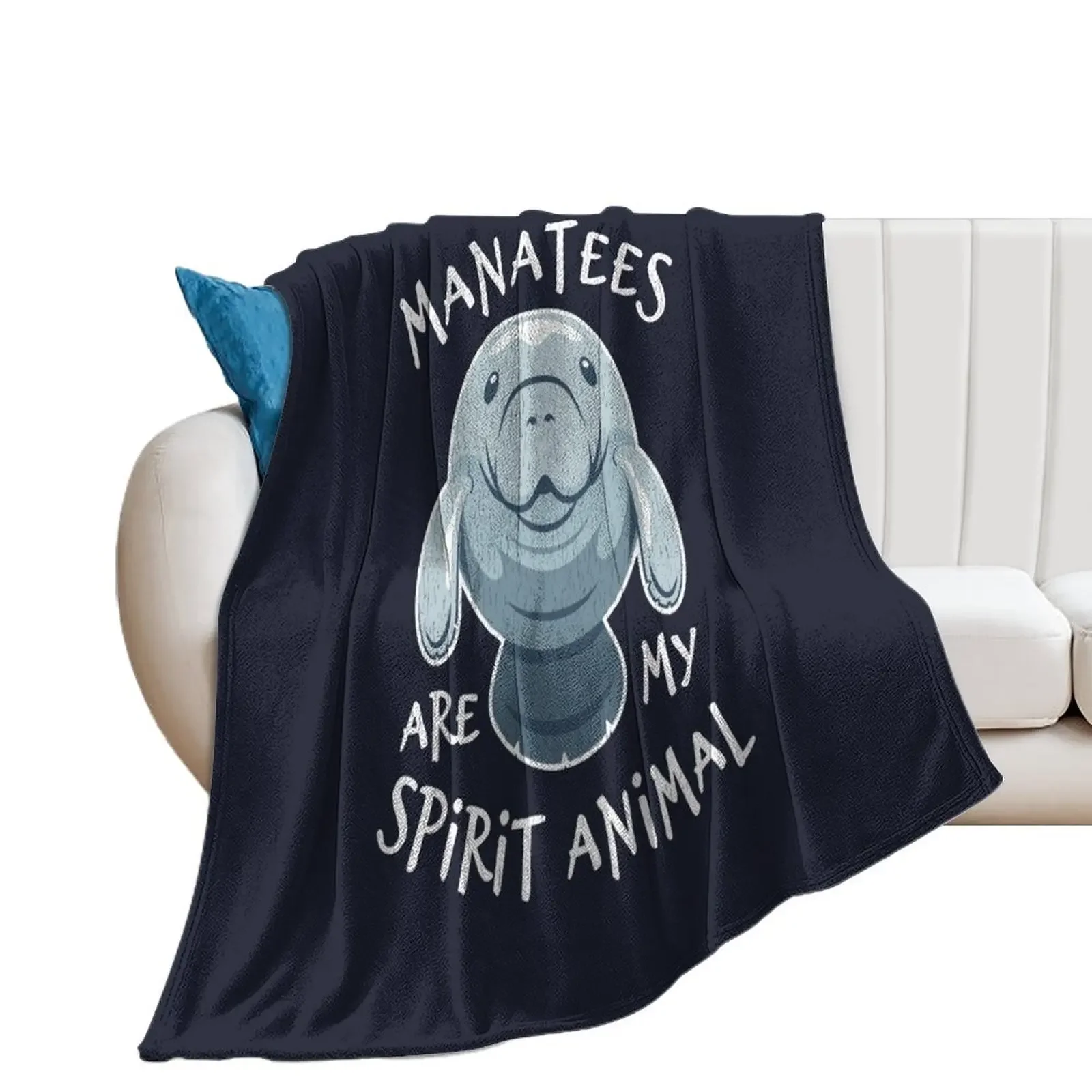 Manatees Are My Spirit Animal - Cute Manatee Throw Blanket Furrys Luxury Throw Soft Plaid Blankets