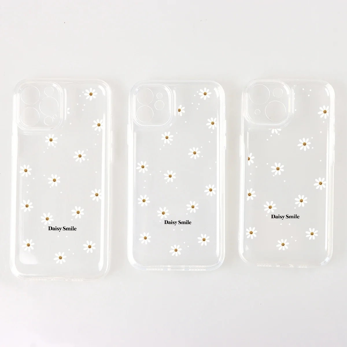For iPhone 16 15 14 13 12 11Pro Max Transparent Phone Case Little Daisy White Magnolia Flower Clear Cover