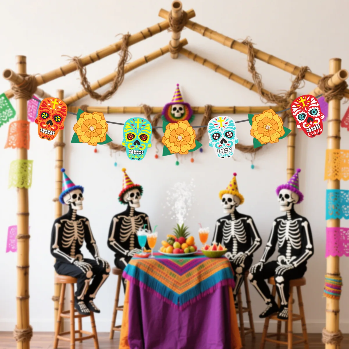 Тематический-баннер-для-вечеринки-в-стиле-Мексики-День-мертвых-Бантинг-Фестиваль-призраков-баннер-с-черепом-и-календулой-для-украшения-Дня-мертвых