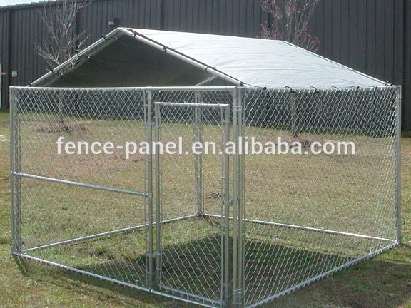 10*10*6ft Dog Kennel Outdoor Heavy Duty Dog House with Water Resistant Cover Steel Fence