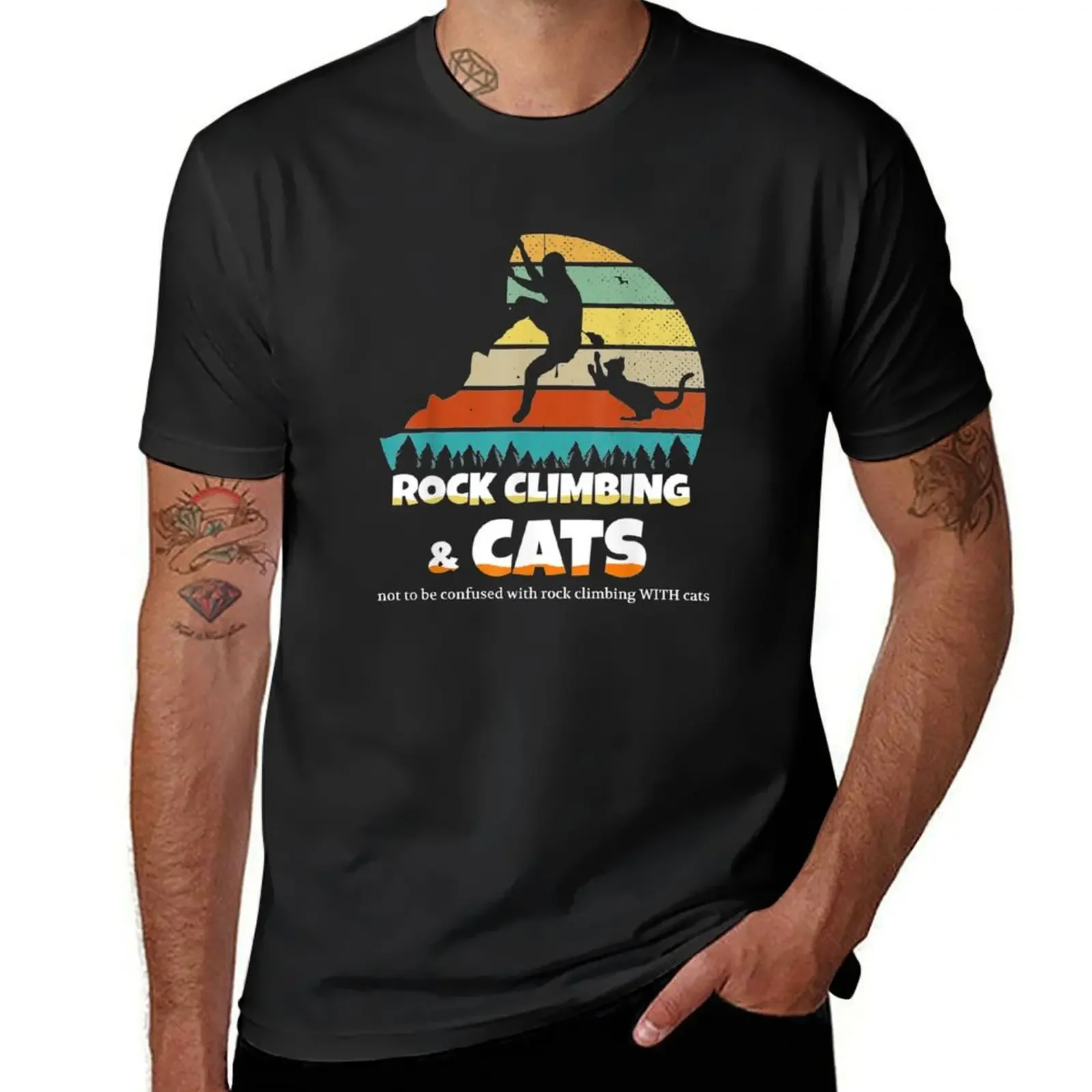 Rock Climbing With Cats T-Shirt vintage t shirts baggy shirts cute tops graphics luxury clothes men