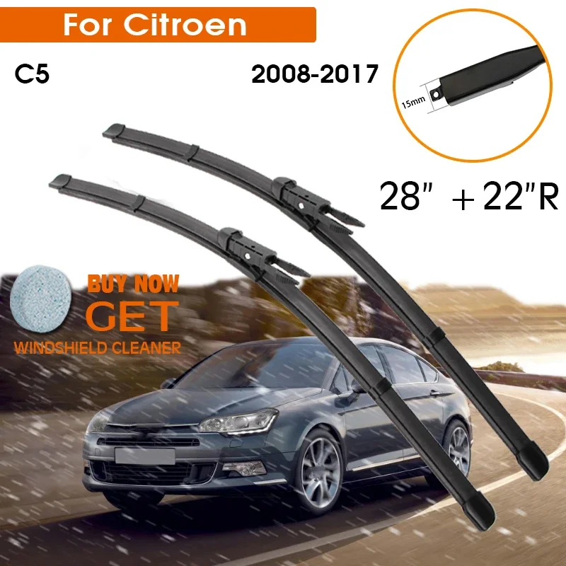 

Car Wiper Blade Windshield Rubber Silicon Refill Front Window Wiper For Citroen C5 2008-2017 28"+22"R LHD RHD Auto Accessorie