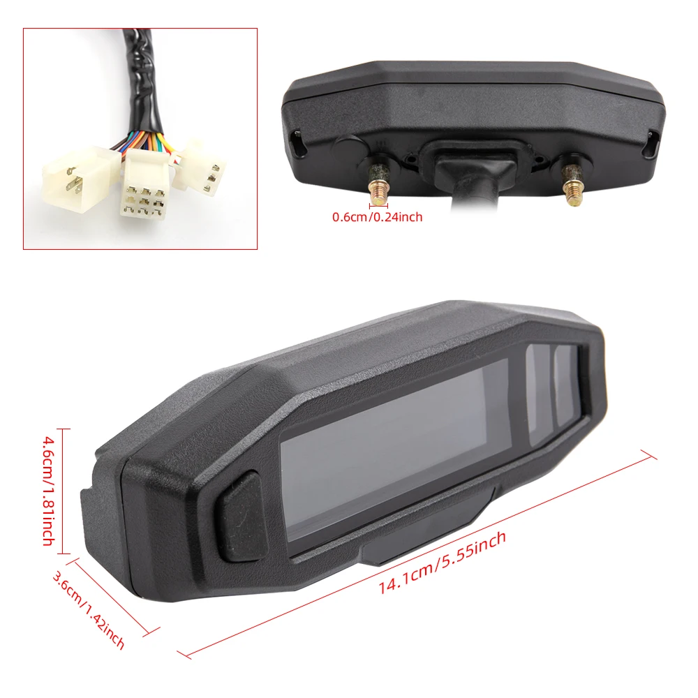 Motorcycle Speedometer Universal Digital Dashboard Instrument with Turn Signal Light Km/h Hour Meter Oil Gauge Tach Waterproof