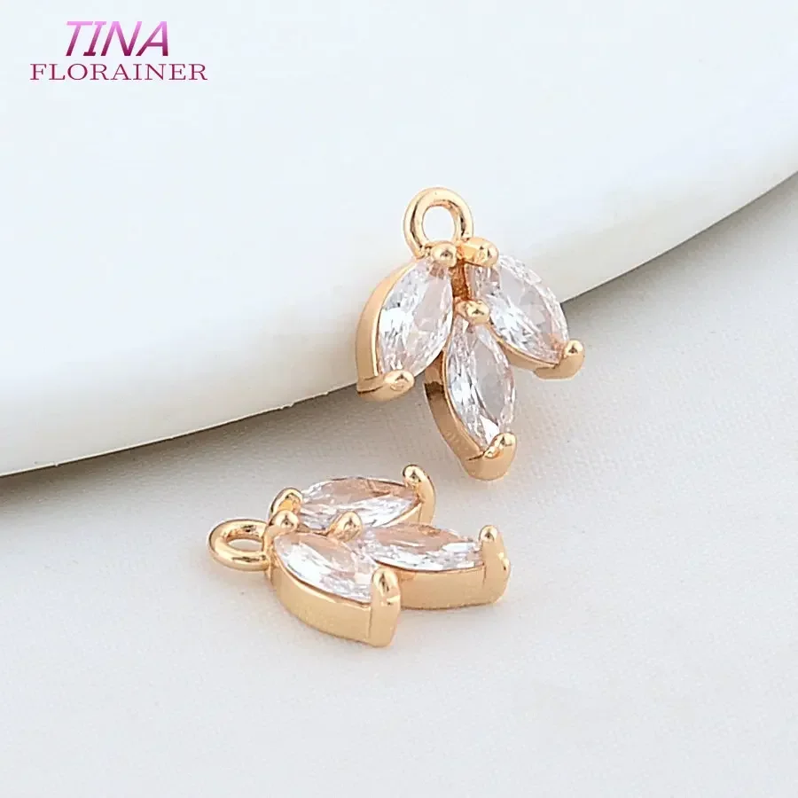 9.5*12MM 14K Gold Plated Brass Leaf Leaves Charms Pendants Necklace Earrings Jewelry Making Supplies Accessories