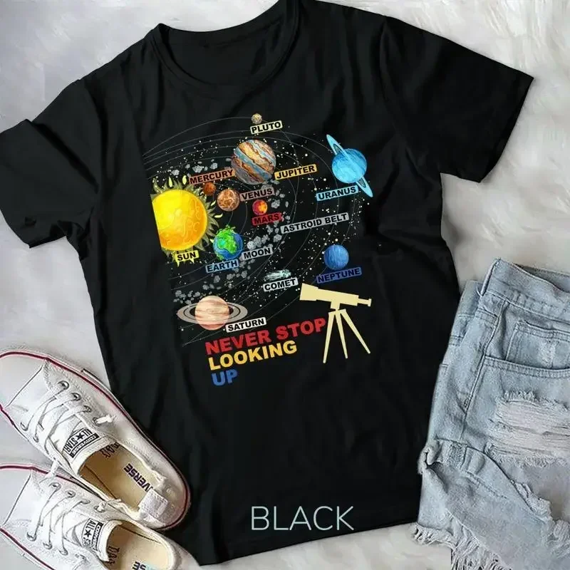 Solar System Planets Never Stop Looking Up Astronomy Unisex T shirt