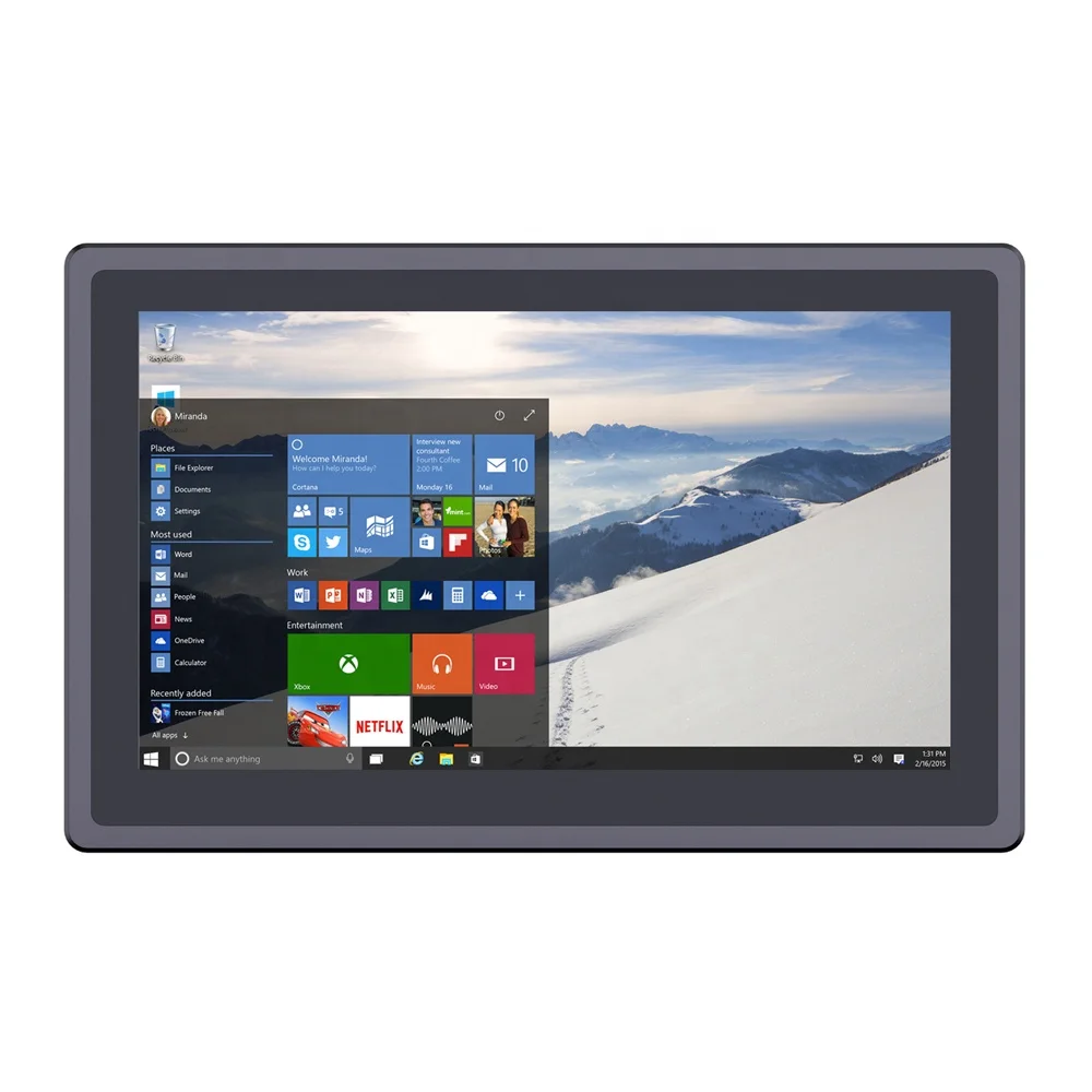 Outdoor Waterproof Capacitive Touch Screen Monitor IP64 Sunlight Readable High Brightness Display 15.6