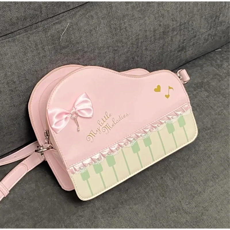 Polka Dot Piano Key Umhängetasche, große Handtasche in Kontrastfarbe, Y2k JK Mädchen-Aktentasche, Damen Wave Point Bowling-Einkaufstasche – Detail 30