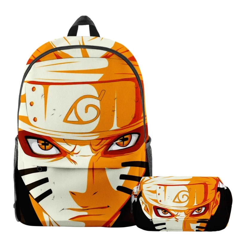 NARUTO NEW Cartoon Comic Backpack Anime Children Backpack Backpack Set Pencil CaseTeenager Waterproof Schoolbag Kids Gifts