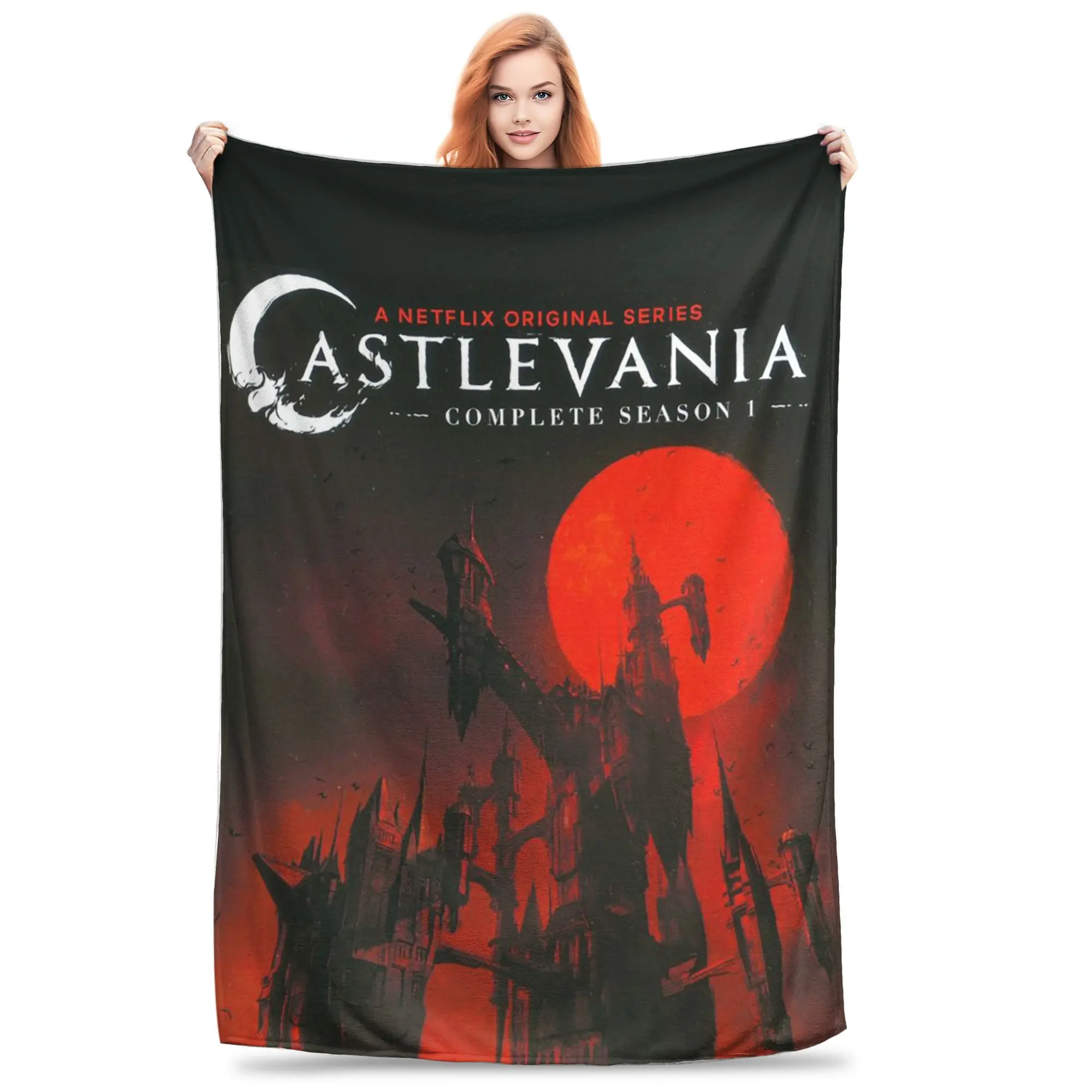 Flannel Throw Blanket Castlevania - Symphony Of The Night Wool Plush Blankets Soft Bedding for Bed Living room Home Picnic Couch
