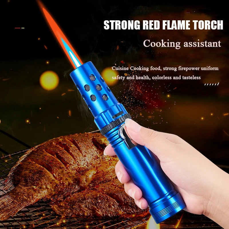 1300℃ Strong Flame Wndproof Jet Torch Lighter Safety Lock Design Adjustable Flame Size Ignition Tool