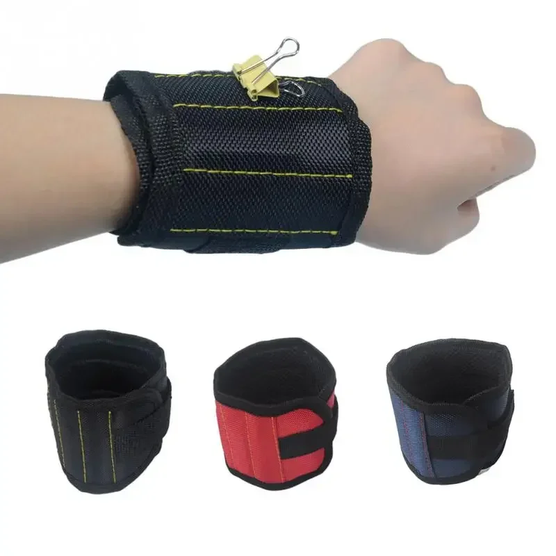 Strong Magnet Wristband Tool Bag Adjustable Tool Wrist Bands for Screws Nails Nuts Bolts Hand free Drill Bit Holder Spire Lamell