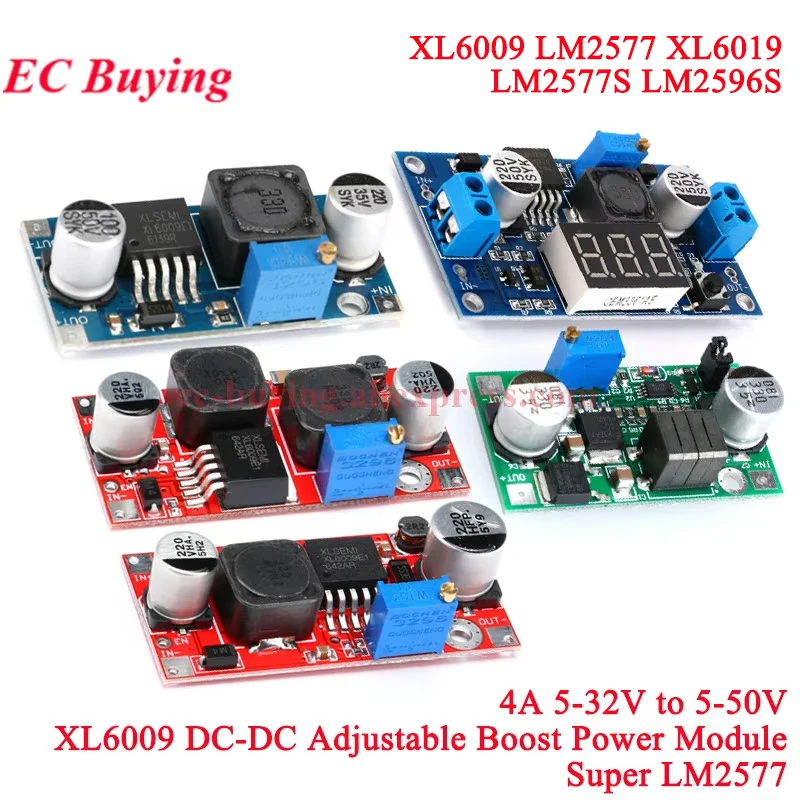 1Pc-3Pcs XL6009 LM2577 XL6019 DC-DC Adjustable Boost Buck Step Up Down Converter Power Supply Module 20W 15W 5-32V to 1.2-35V