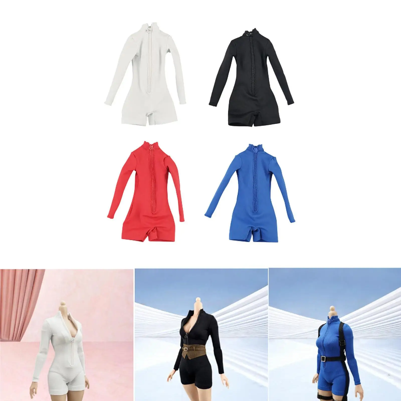 

1/6 Action Figures Jumpsuit for 12inch Female Dolls Figure Kids Adults Gifts