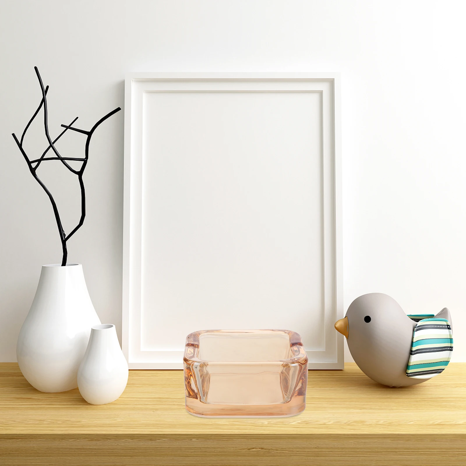 

European Design Glass Ashtray Transparent Decorative For Home Office Indoor Outdoor Portable Modern Nordic Style