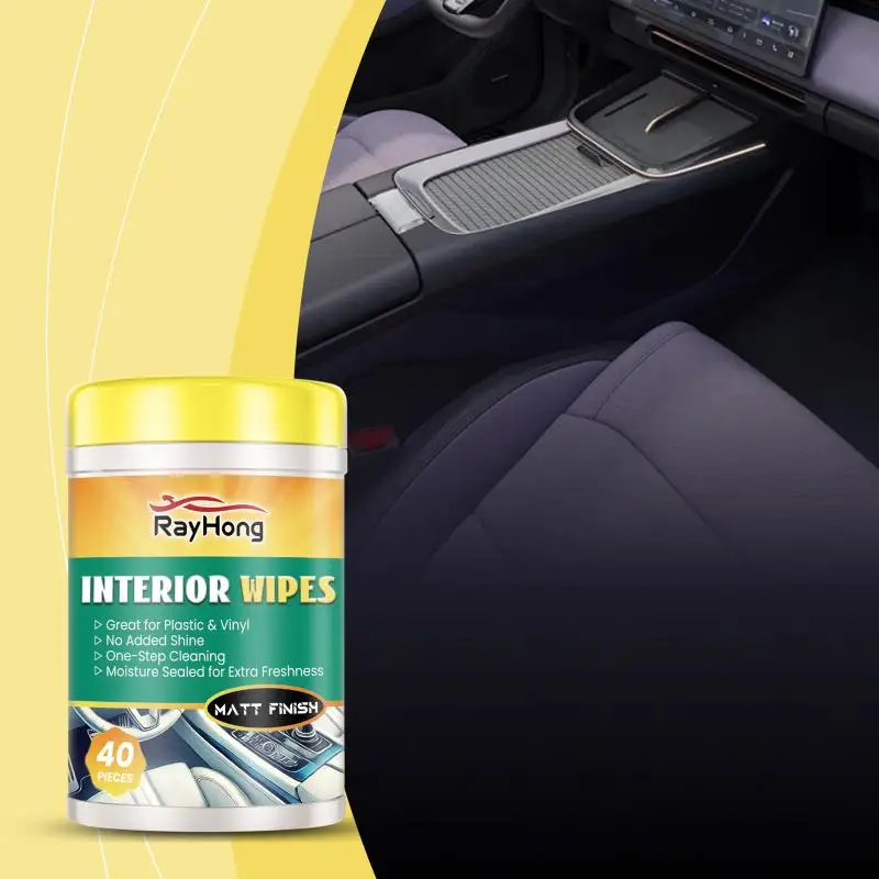 Auto Interior Cleaning Wipes for Stain Oil Removal Quick Clean Detailing Wipes for Car Seats Dashboard Easy to Use Portable