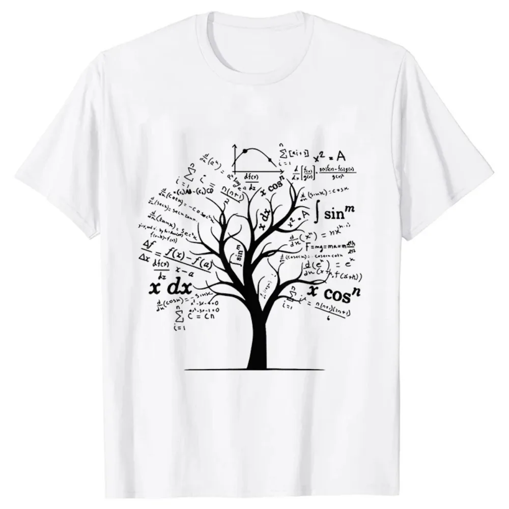 Calculus Algebra Tree Math Teacher Geek T Shirts Graphic Tops Streetwear Men\'s Clothing Short Sleeve Tees Summer T-shirt Men