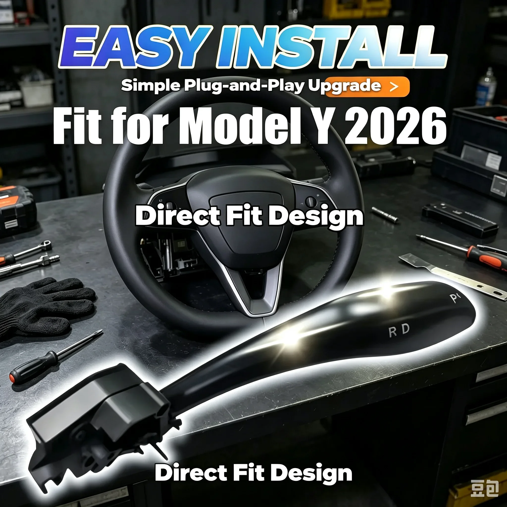 Shift Lever with Paddle Shifters Column Shifter for Tesla Model Y/3 Juniper 2025-2026 EV Components Adapted for EU APAC Markets