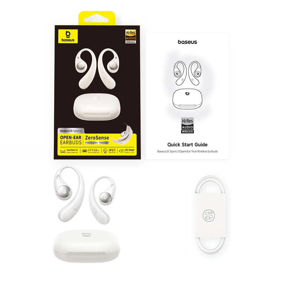 Baseus Eli Sport 2 Open-Ear-Kopfhörer, kabellos, Bluetooth 6.0 OWS-Kopfhörer, hochauflösend, mit LDAC OWS-Kopfhörer, Ohrbügel-Sport-Ohrhörer – Detail 23