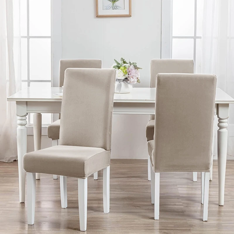 Waterproof Smooth Dining Chair Cover fitted on a dining chair