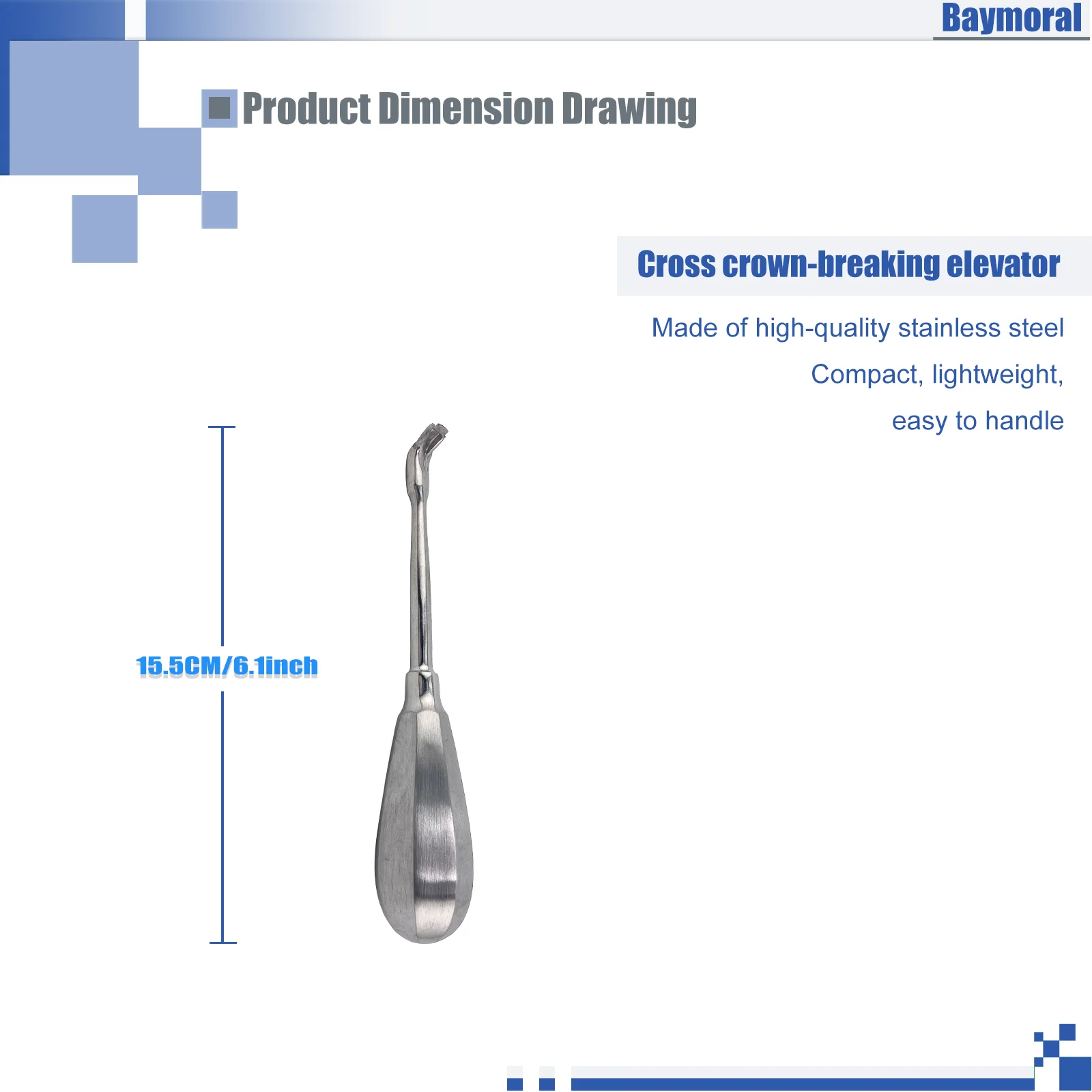 Stainless Steel Cross Crown Remover Dental Crown Extraction Elevator Tooth Break Crown Elevator Dental Instrument