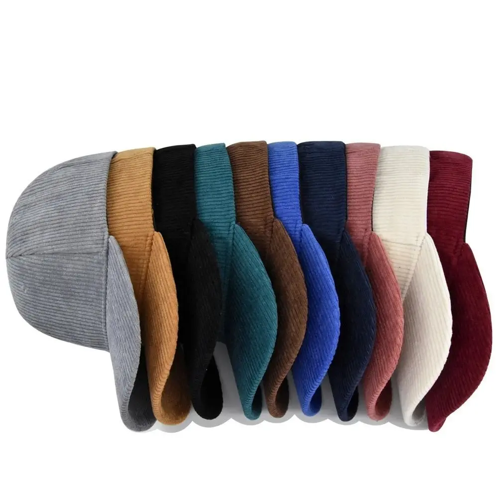 New Adjustable Baseball Cap Unisex Solid Color Corduroy Hat Vintage Style Snapback Hat