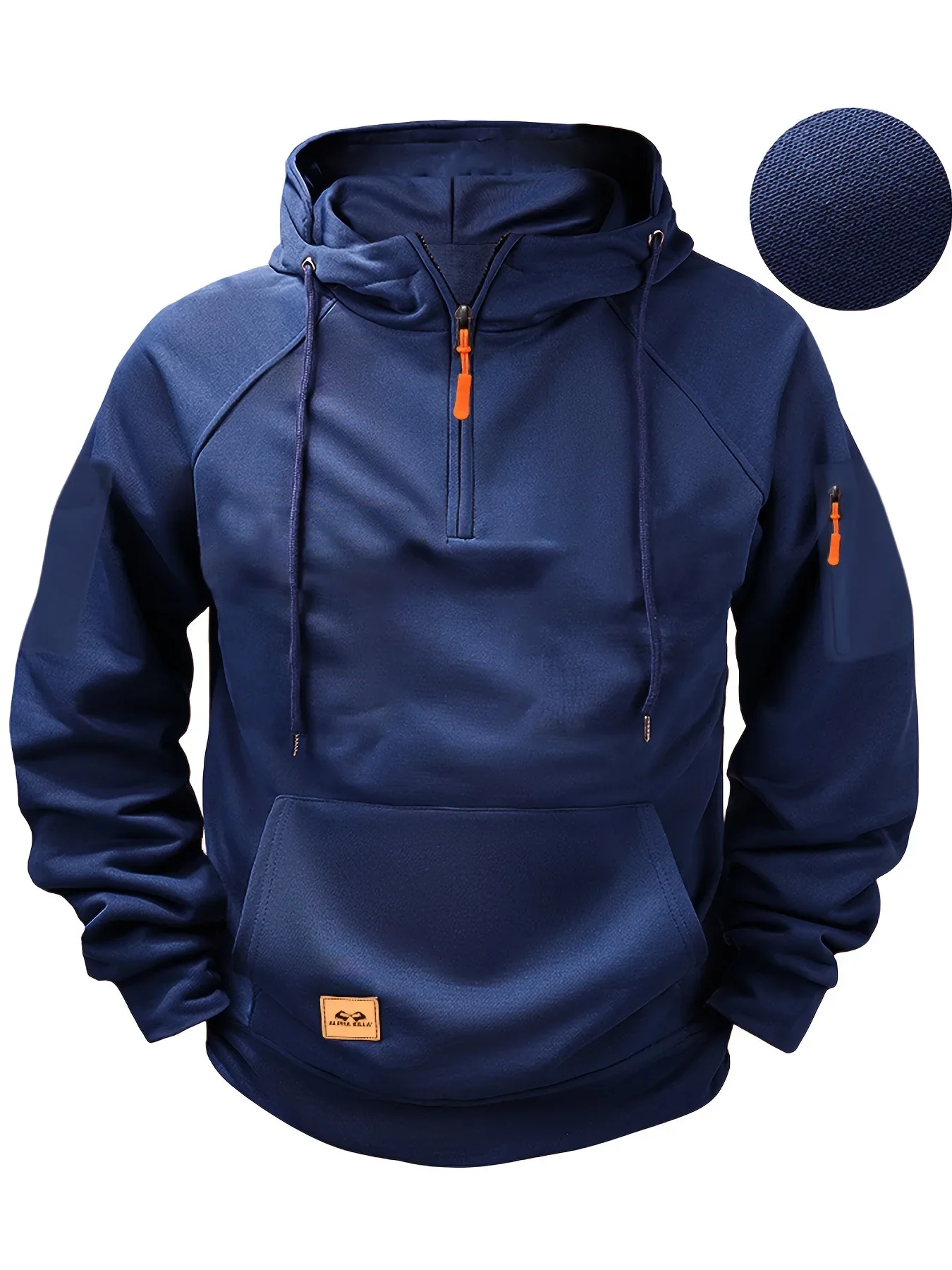 Autumn and winter men's casual sports multi zipper arm pocket hoodie pullover hooded sweatshirt sports casual New sweatshirt