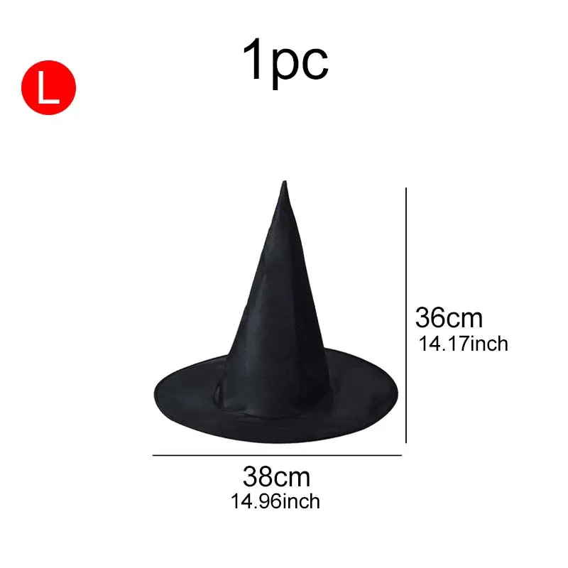 1/6/15Pcs Halloween Witch Hats – Classic Black Pointed Wizard Hat Costume Accessory for Halloween Party Decor, Photo Prop TMZ