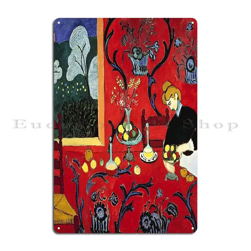 The Dessert Harmony In Red The Red Room Henri Matisse Metal Sign Pub Club Create Designs Wall Decor Tin Sign Poster