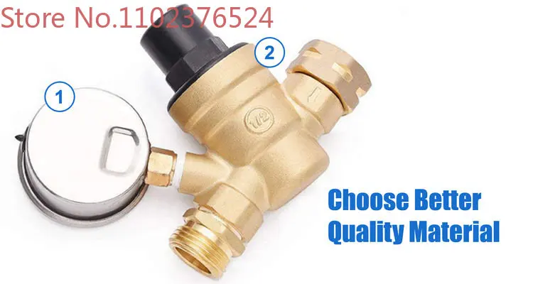 Lead Free Brass Water Pressure Regulator with Gauge