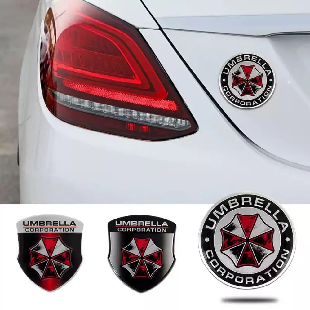 

3D Metal Aluminum Umbrella Corporation Stickers Resident Evil Car Emblem Decals Waterproof for Auto Motorbike Tuning Decor
