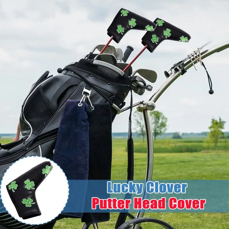 

Putter Cover Lucky Clover Design Golf Club Covers Mallet Headcover Protective Equipment Golfer Accessories For Friends Family