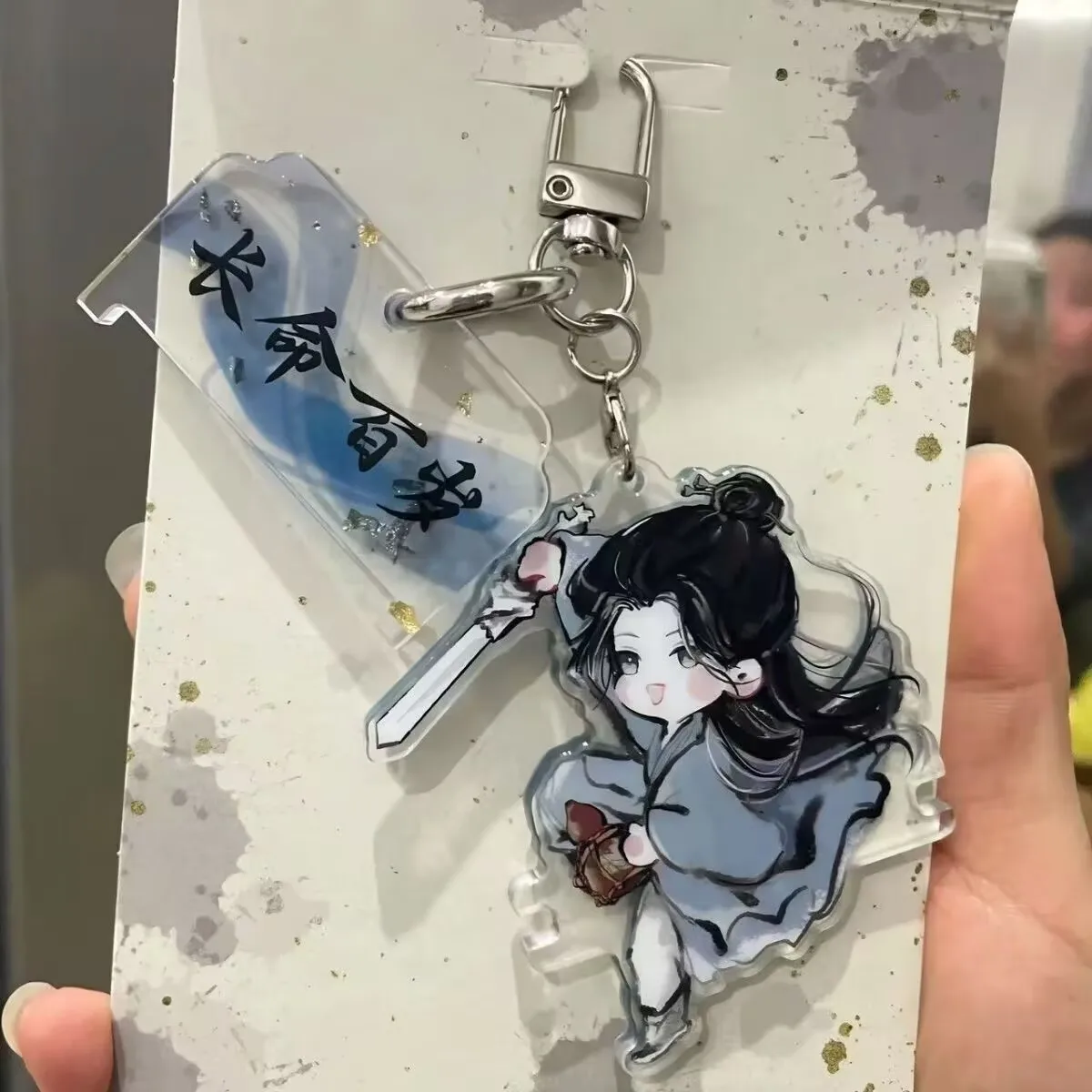 Милый акриловый брелок для рюкзака Q-версии с подвеской в виде "Li Xiangyi Li Lianhua" живет длительный срок службы вокруг "Lotus Tower"