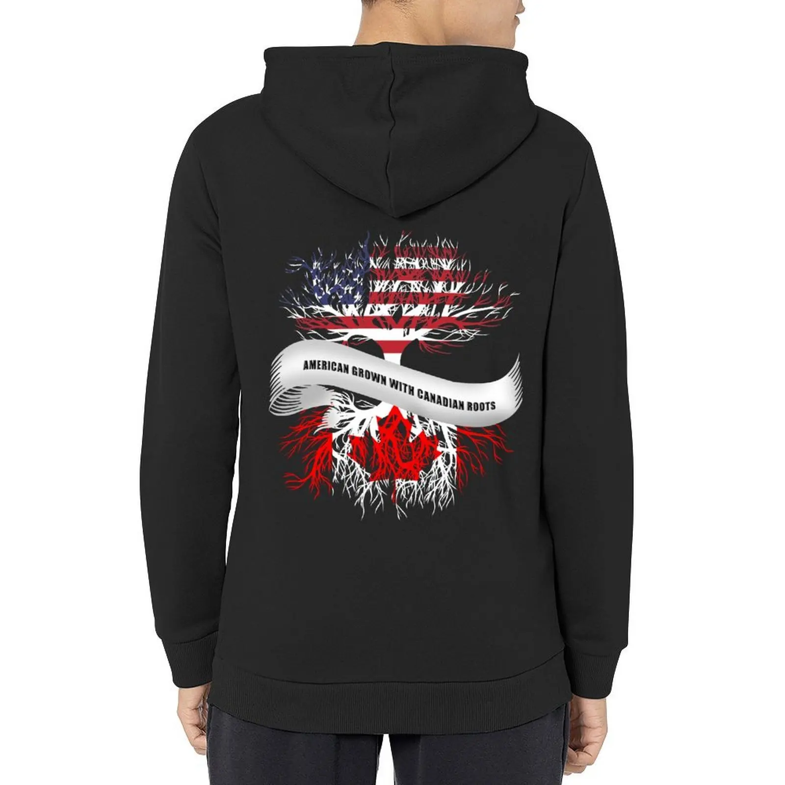 

American Grown with Canadian Roots Canada Hoodie men's clothes autumn new products korean clothes new hooded tee