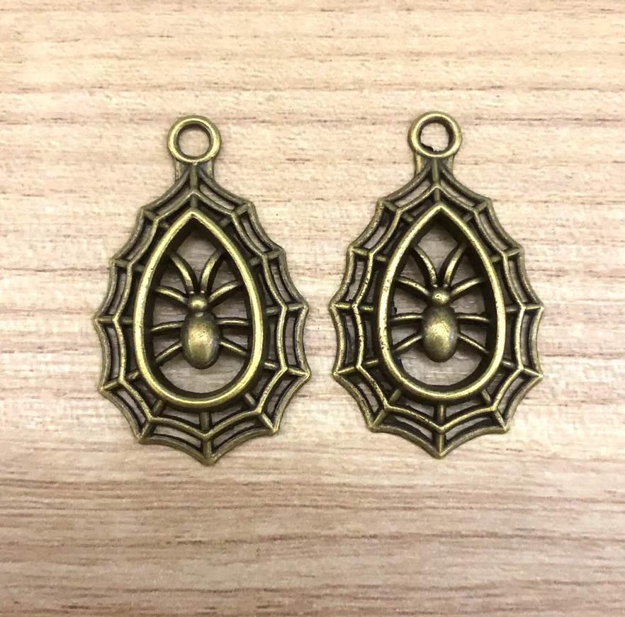 

10pcs 35*20 mm Vintage drop shaped hollow pendants for making accessories Zinc alloy metal HW3063