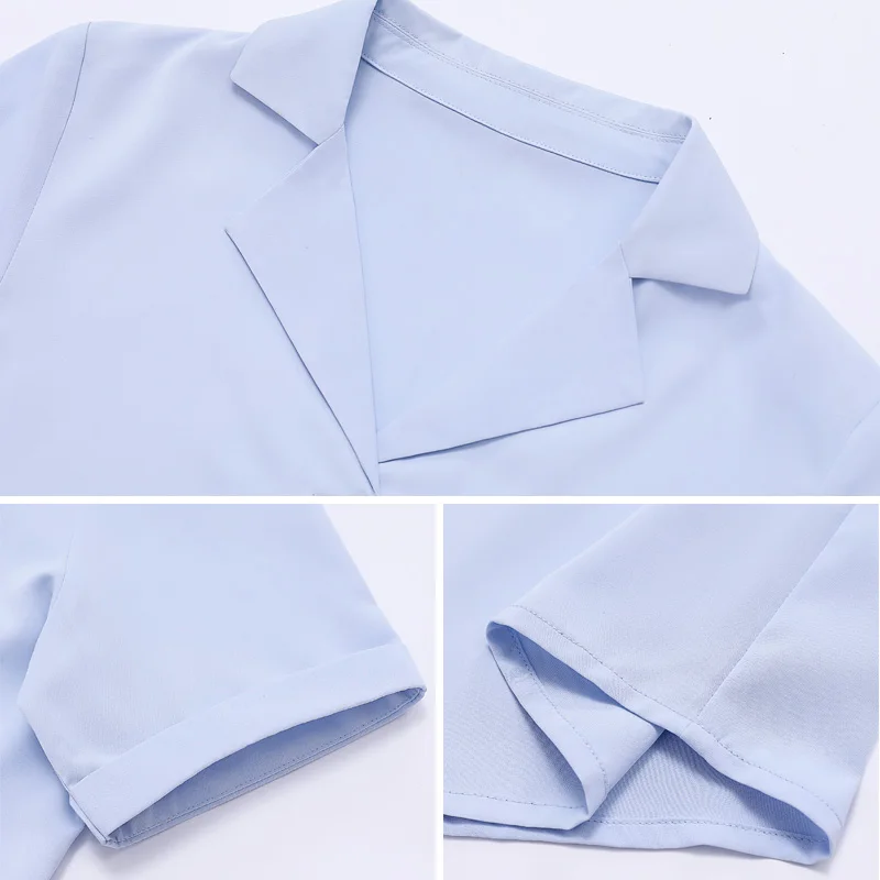 New Korean Style Fashionable Versatile Short Sleeved Chiffon V-Neck Top For Women'S Summer Thin Style Professional Dress Shirt