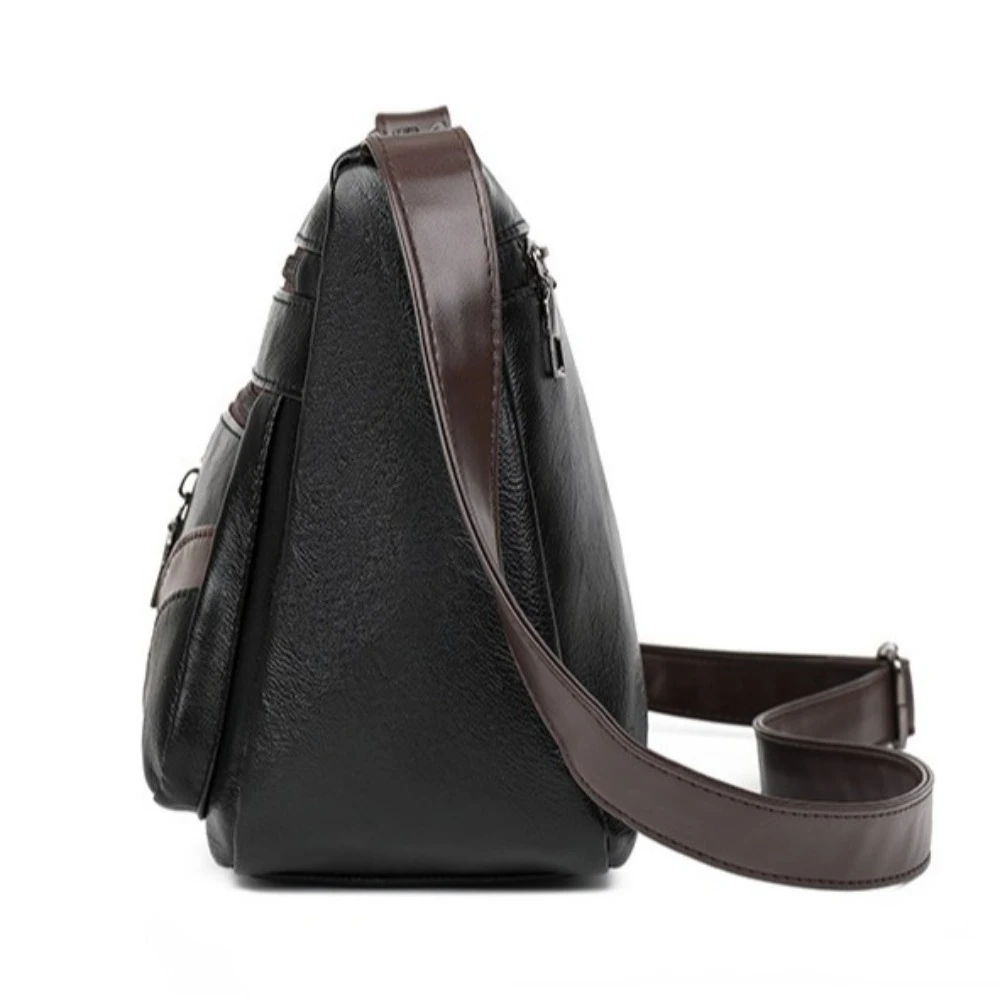 New PU Leather Shoulder Bag Large Capacity Multi-layer Tote Bag Vintage Waterproof Crossbody Bag For Women Daily view 5