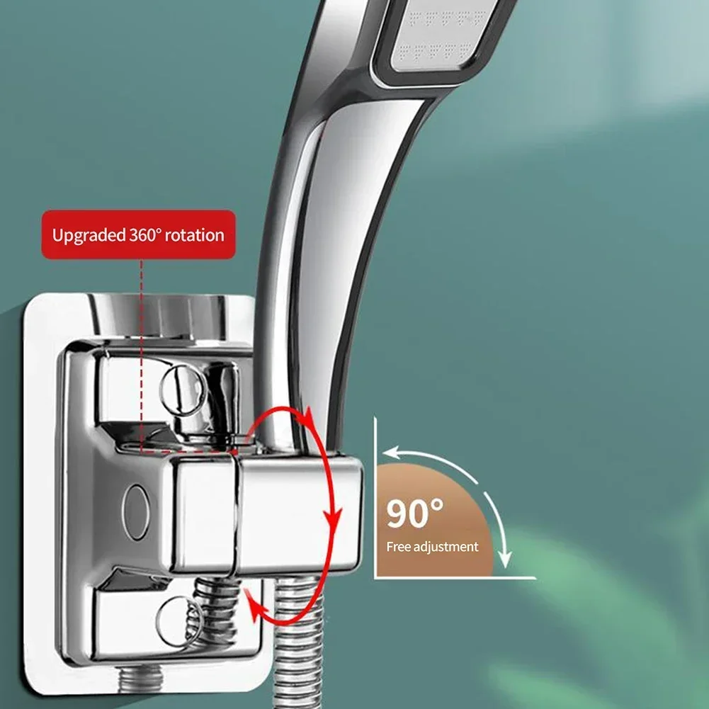 壁掛け式シャワーヘッドホルダー,調整可能なパンチ,スロット付きスタンド,固定壁ベース,バスルームアクセサリー